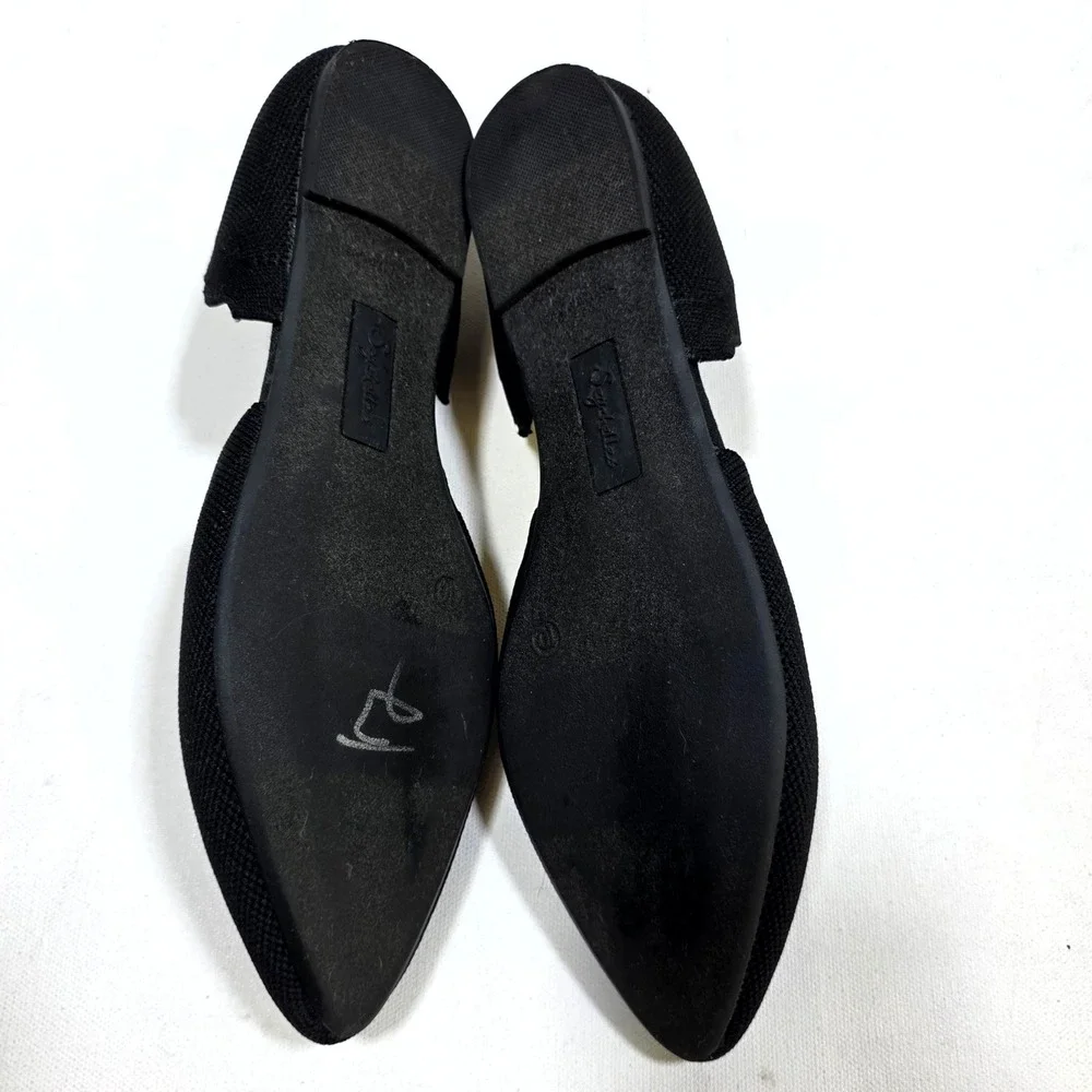Seychelles D'Orsay Flats Womens 10 Black Scalloped Pointed Toe Knit Memory Foam